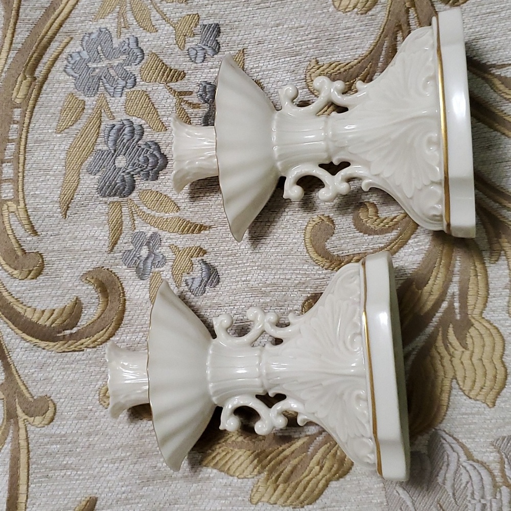 Two Lenox candle holders